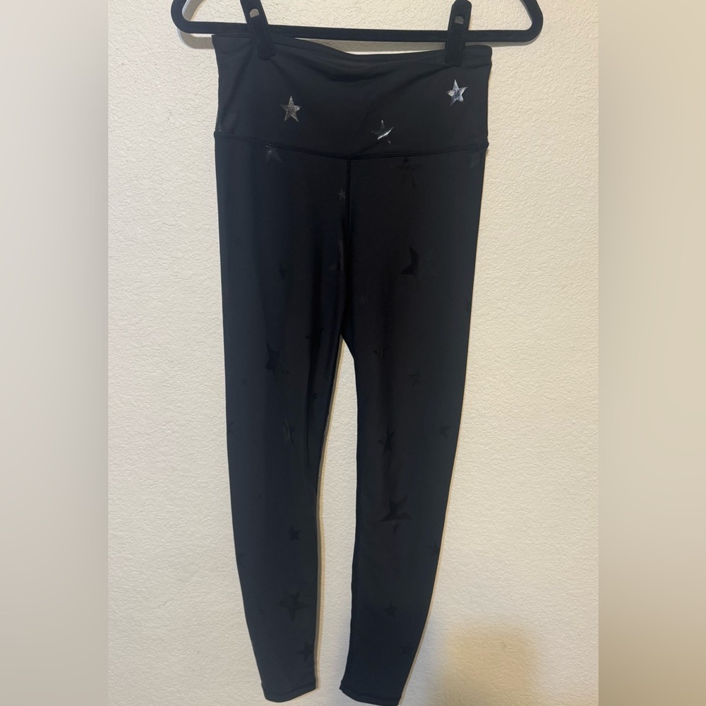 Mono B Black Star Print Women’s Leggings Size Medium